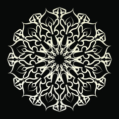 Mandala Vector Illustration In Black And White Design
