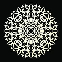 Mandala Vector Illustration In Black And White Design