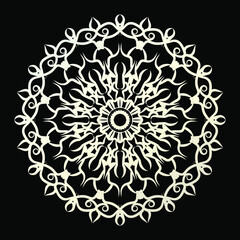Mandala Vector Illustration In Black And White Design