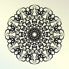 Mandala Vector Illustration In Black And White Design