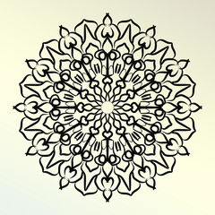 Mandala Vector Illustration In Black And White Design