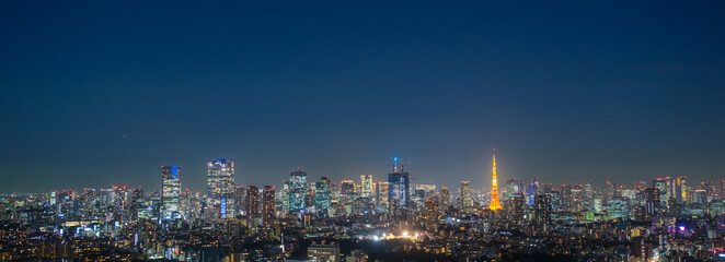 東京の夜景　パノラマ