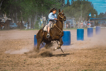 Argentine gaucho in Creole skill games in Patagonia Argentina.