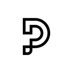 p initial logo design vector template