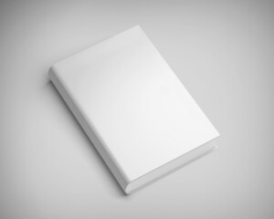 White HardCover Book Mockup, Blank paper book template, 3d rendering isolated on light background