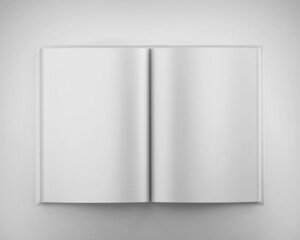 White HardCover Book Mockup, Blank paper book template, 3d rendering isolated on light background