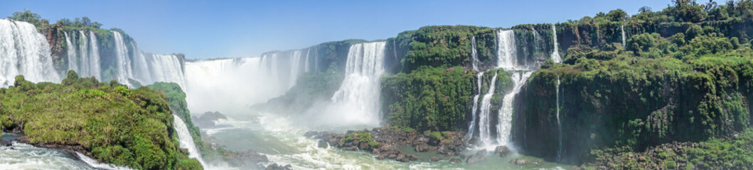 Iguazu Falls, located on the border of Argentina and Brazil, is the largest waterfall in the world.