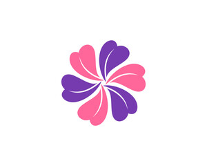 Circular love with flower shape logo