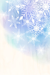 雪　クリスマス　水彩　背景