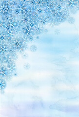 雪　クリスマス　水彩　背景