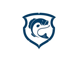 Abstract shield with jumping fist inside