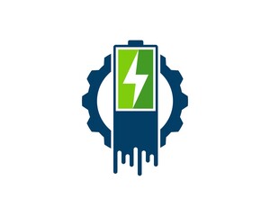 Mechanical gear with electric battery and lightning inside