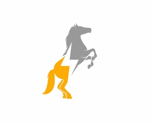 Standing horse with energy symbol in the middle