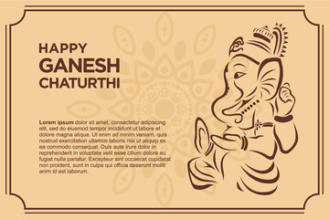 Happy ganesh chaturti celebration poster - obrazy, fototapety, plakaty