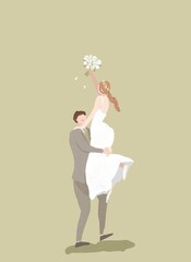 新郎新婦 ウエディング 結婚式 ブライダル 花嫁 花冠 ガーデンウエディング D Benediction Wall Mural Benedicti Pomo Yoshitomo