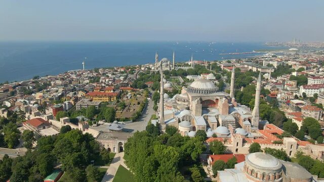 Panning right over Hagia Sophia