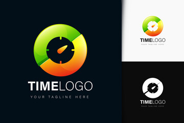 Time logo design with gradient