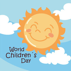world childrens day, cute sun