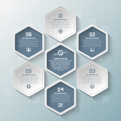 Abstract 3D Paper Infographics. Business template .Vector illustration