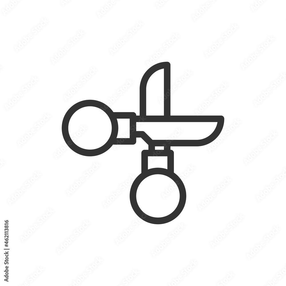 Poster scissors minimal line icon.