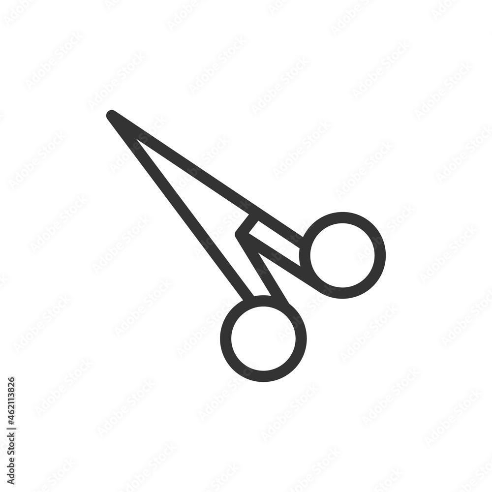Poster vector scissors line icon.