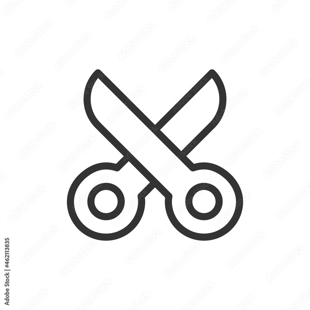 Poster premium scissors line icon for app, web and ui.