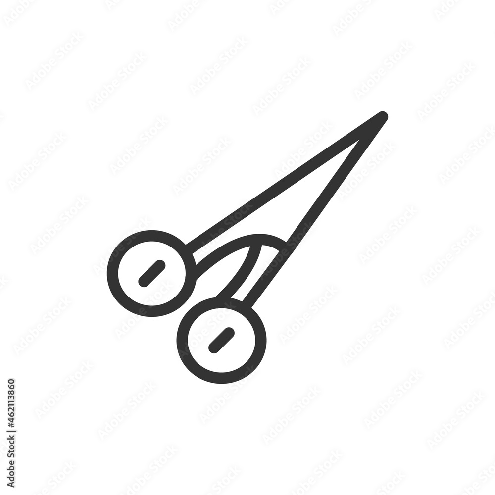 Poster simple scissors line icon.