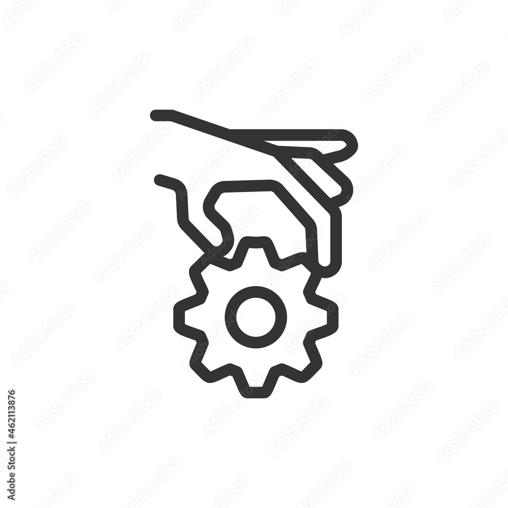 Poster outline design of setting icon.
