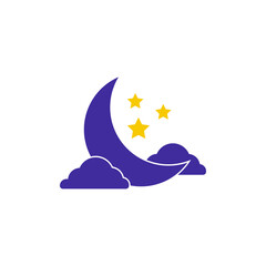 Night moon icon design template vector illustration