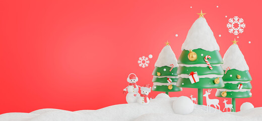 christmas tree decoration with merry christmas concept for your product display