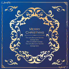 クリスマスをイメージしたフレームデザインのセット。アンティーク。ビンテージ。エレガント