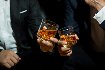 whiskey, for a friendly party in a bar or a restaurant.