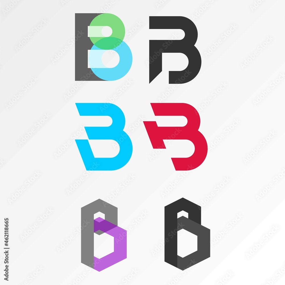Poster letter or word b different variation font image graphic icon logo design abstract concept vector sto