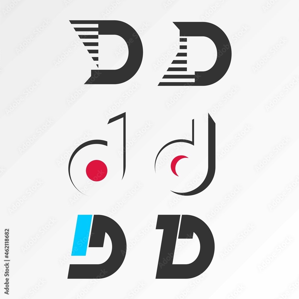 Poster letter or word d different variation font image graphic icon logo design abstract concept vector sto