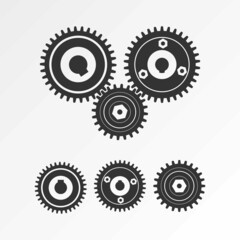 gears with variety shape image graphic icon logo design abstract concept vector stock. Can be used as a symbol associated with machine or transportation