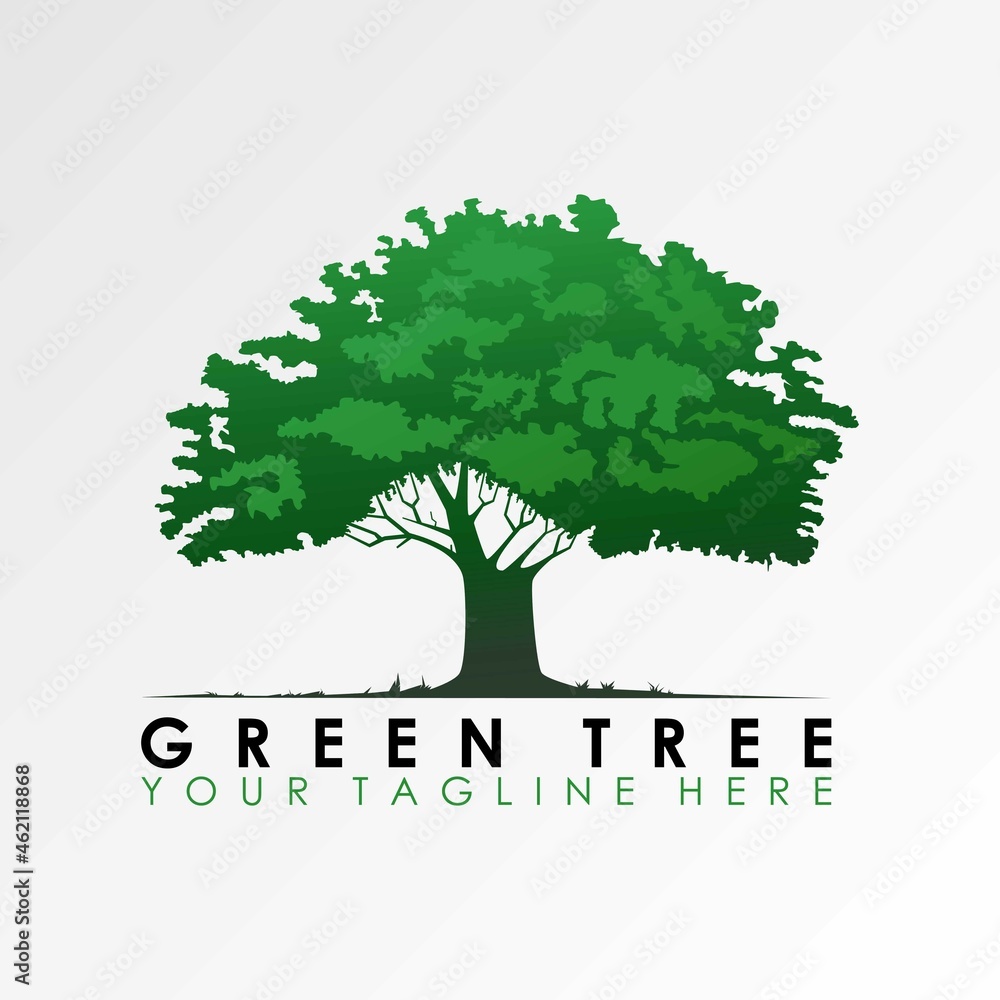 Aufkleber simple and unique big tree image graphic icon logo design abstract concept vector stock. can be used