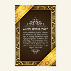 Luxury geometric pattern flyer text design