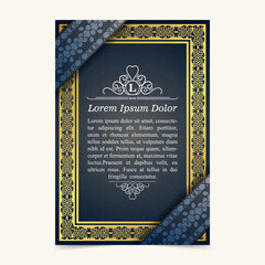 Luxury geometric pattern flyer text design