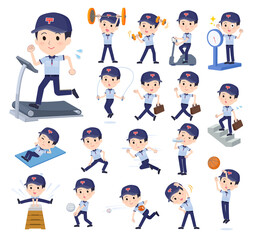 エクササイズやスポーツに関する郵便配達員男性のセット