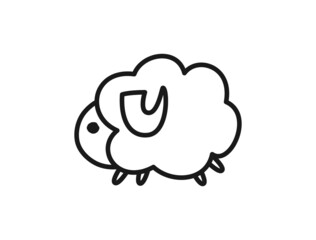 シンプルでゆるい羊のイラスト