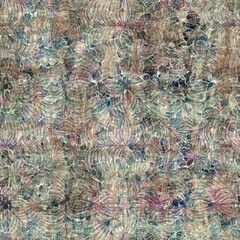 Seamless elegant mixed media pattern in navy, blue, pink, and cream. High quality illustration. Ornate and highly detailed and textured realistic faux collage. Sophisticated intense textile design.