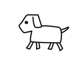 シンプルでゆるい犬のイラスト