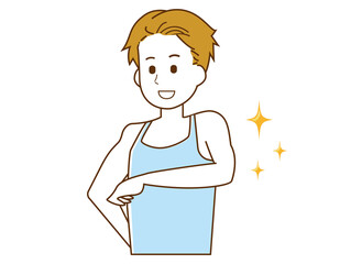 腕毛脱毛をする男性のベクターイラスト