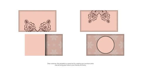 Pink brochure with mandala ornament for your congratulations.