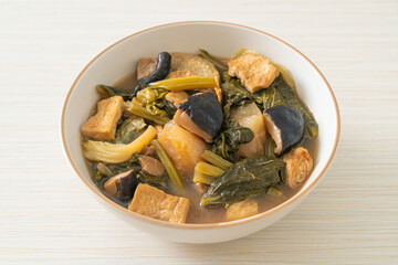 Chinese vegetable stew  with tofu or mixture of vegetables soup