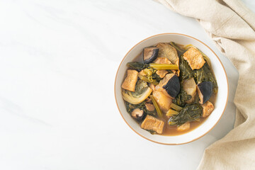 Chinese vegetable stew  with tofu or mixture of vegetables soup