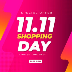 11 11 singles shopping day banner template. Cellebrations of online shopping