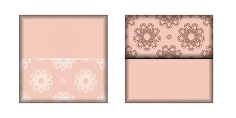 Pink color flyer with vintage pattern for your brand.