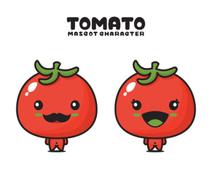 tomato cartoon mascot, isolated on white background