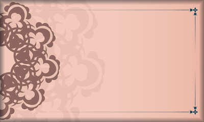 Pink color flyer with mandala pattern for your congratulations.